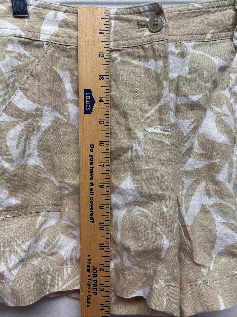 Tommy Bahama Beige and White Leaf-Print Linen-Blend Shorts - Picture 5 of 9